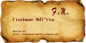 Fischman Márta névjegykártya